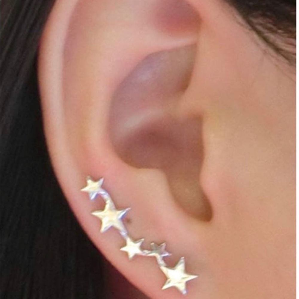 Silver star earrings